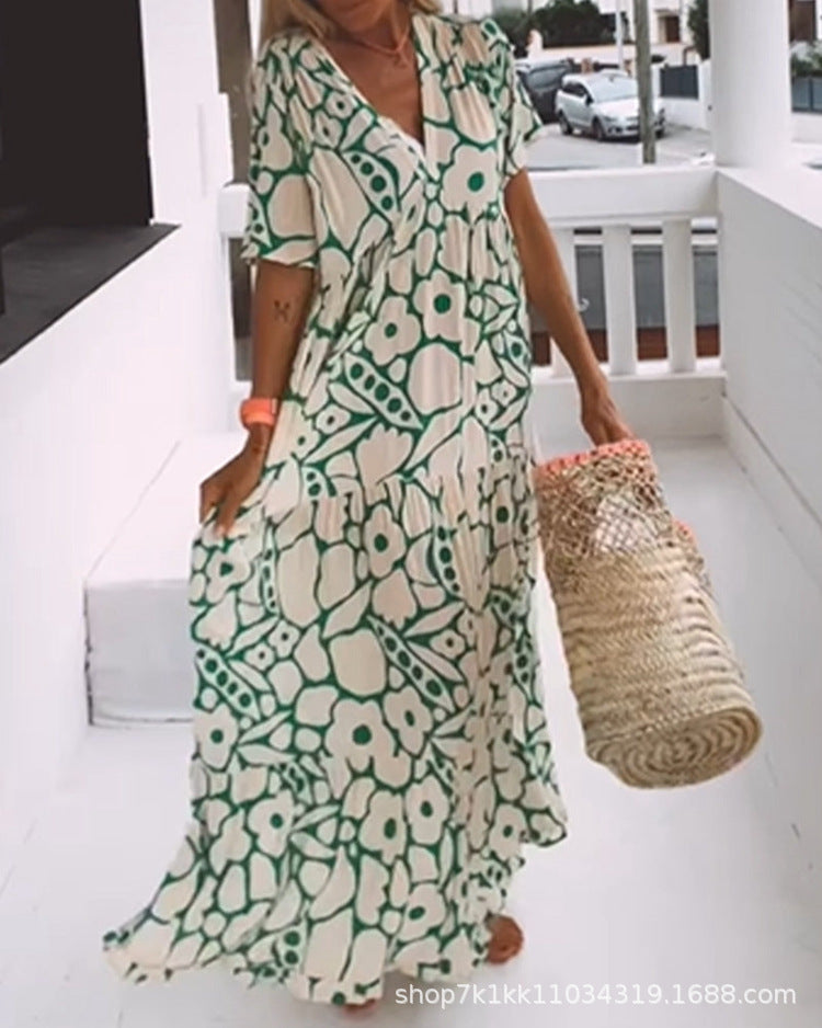 Robe ample à fleurs pour femme