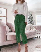 Pantalon taille haute à cordon de serrage