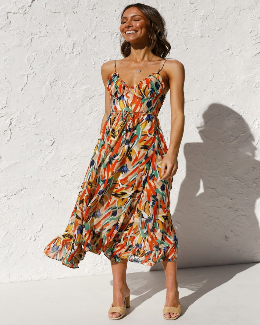 Robe d'été sans manches à imprimé doux