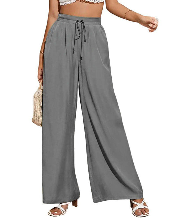 Pantalon large à cordon élastique
