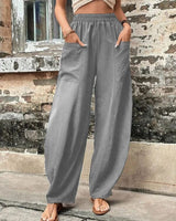 Pantalon décontracté élastique avec poches