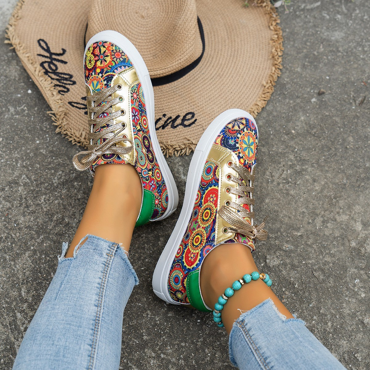 Chaussures en toile imprimée