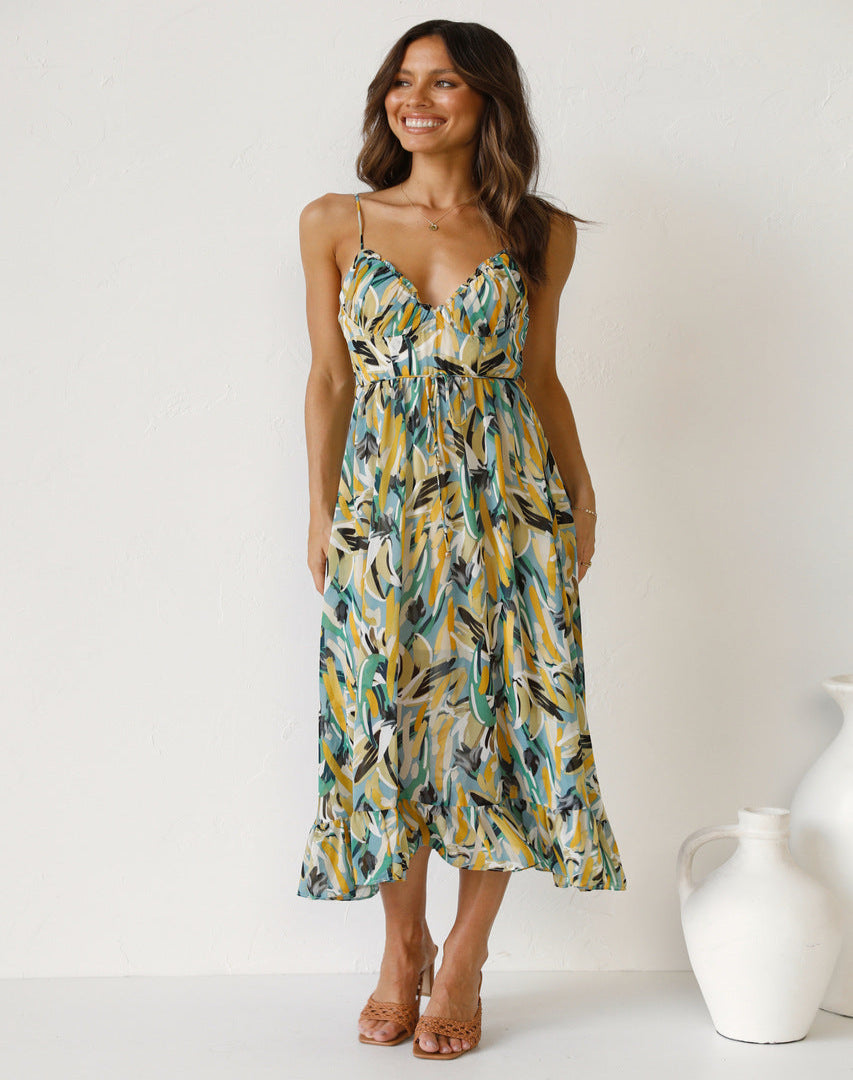 Robe d'été sans manches à imprimé doux