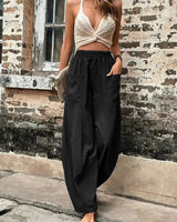 Pantalon décontracté élastique avec poches