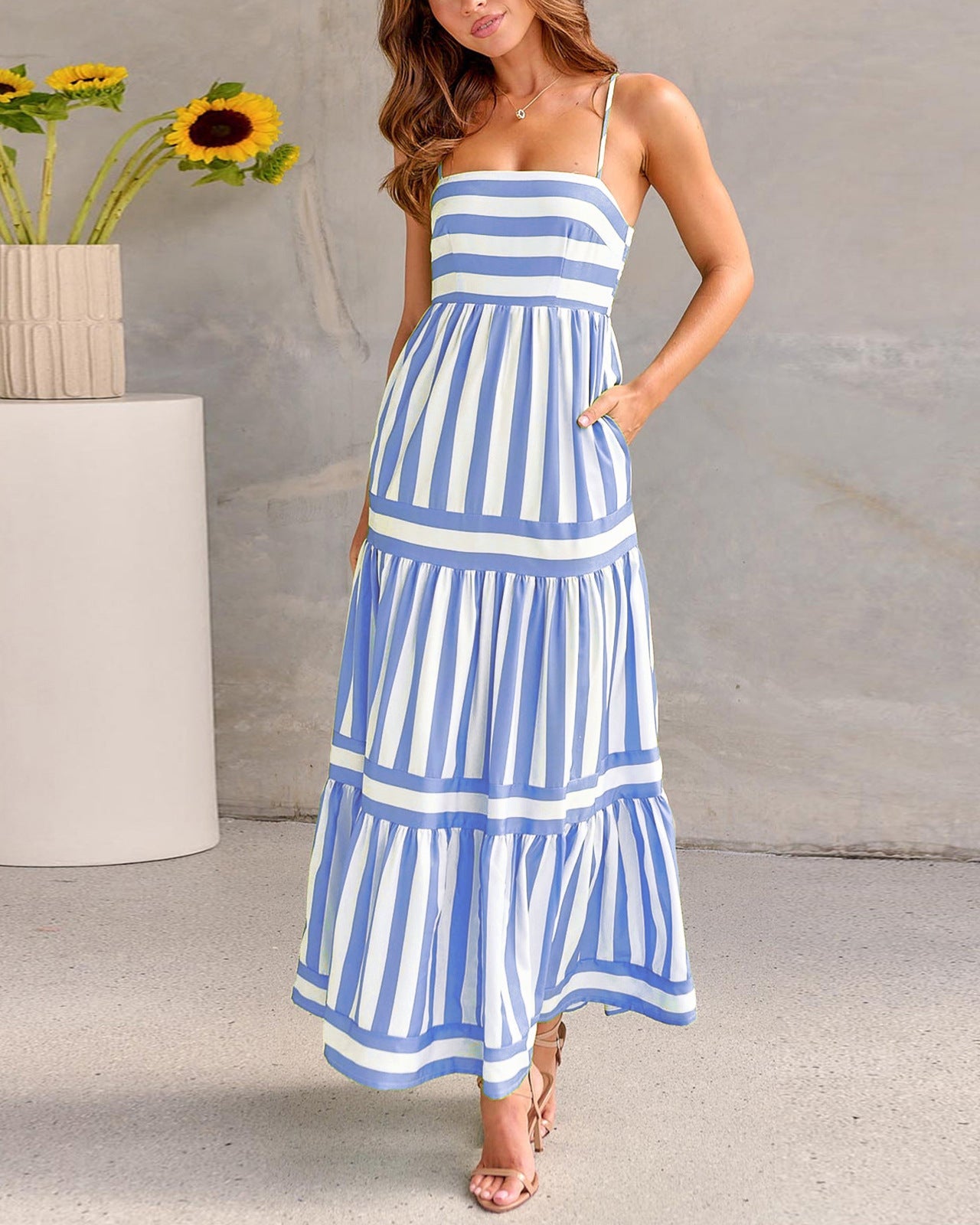ROBE FLUIDE À RAYURES
