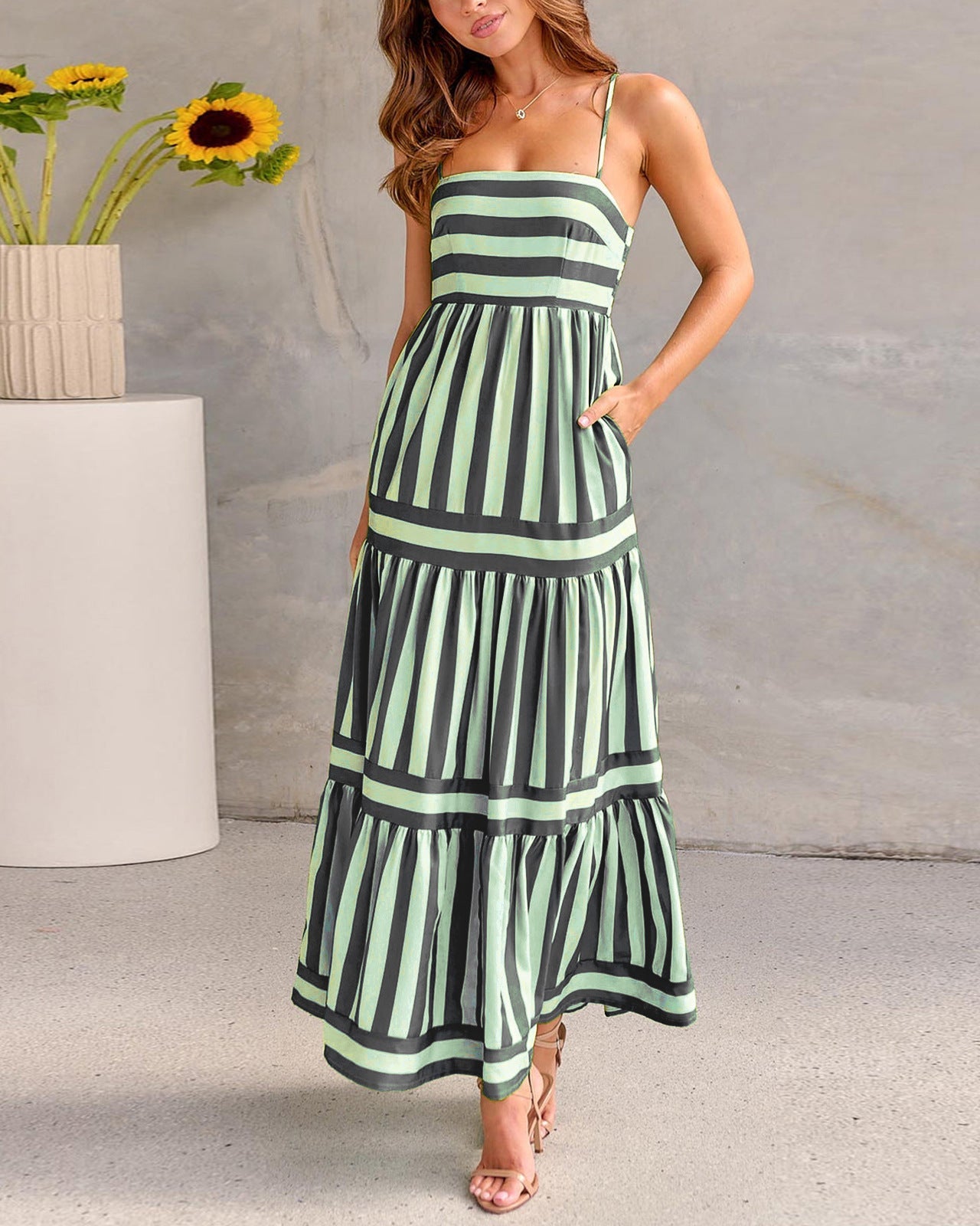 ROBE FLUIDE À RAYURES