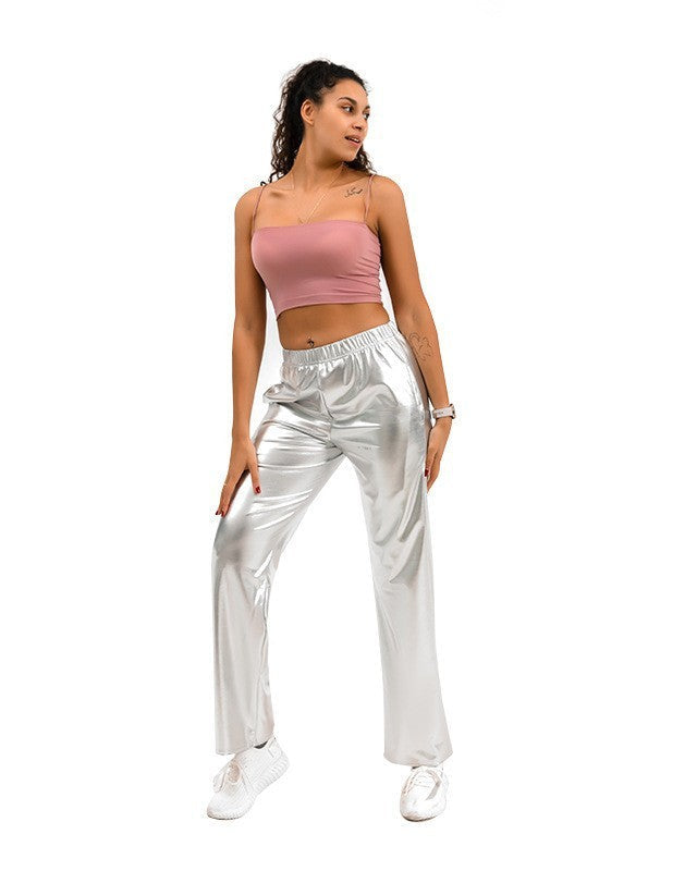 pantalon métallique brillant