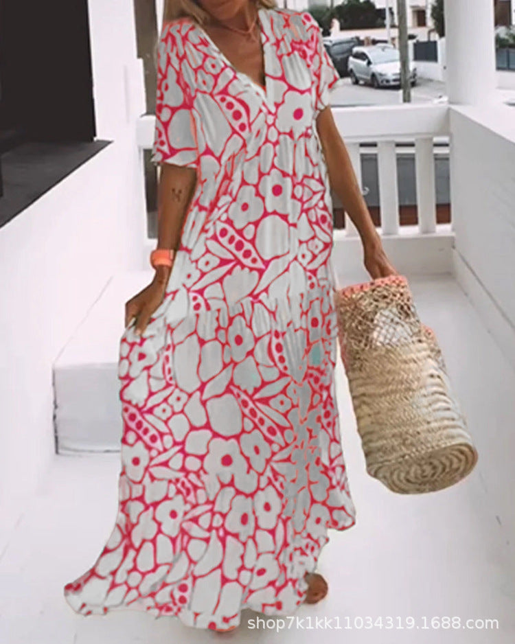 Robe ample à fleurs pour femme