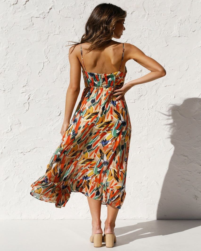 Robe d'été sans manches à imprimé doux
