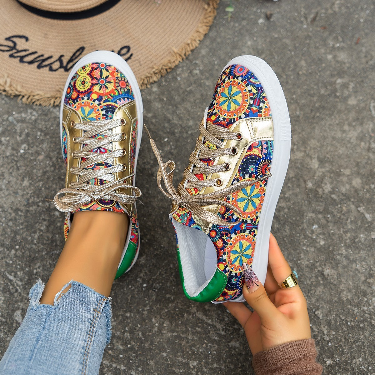 Chaussures en toile imprimée