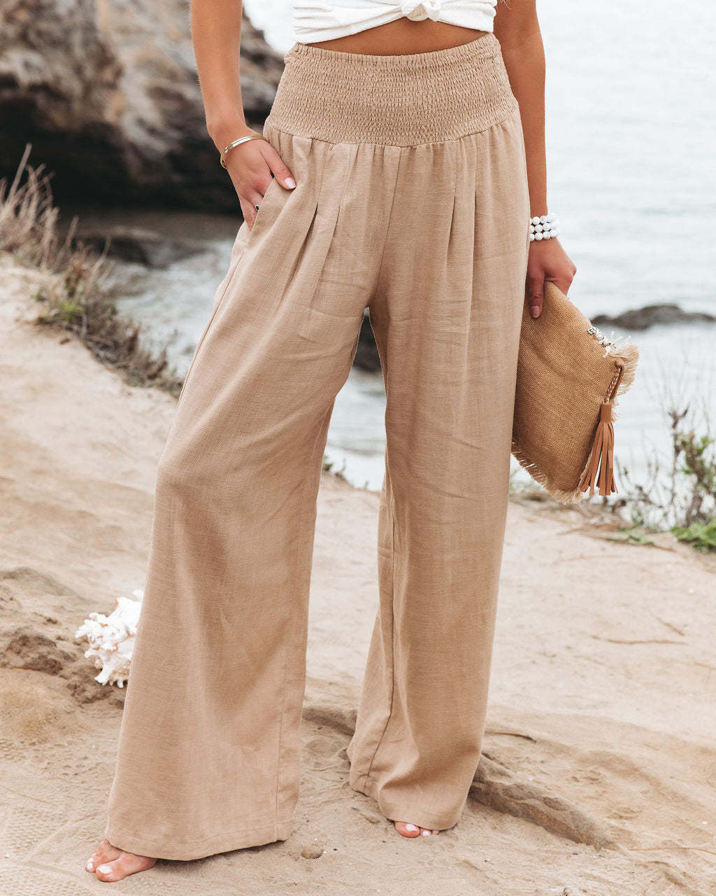 Pantalon large décontracté