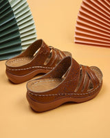 Sandale à plateforme compensée ajourée