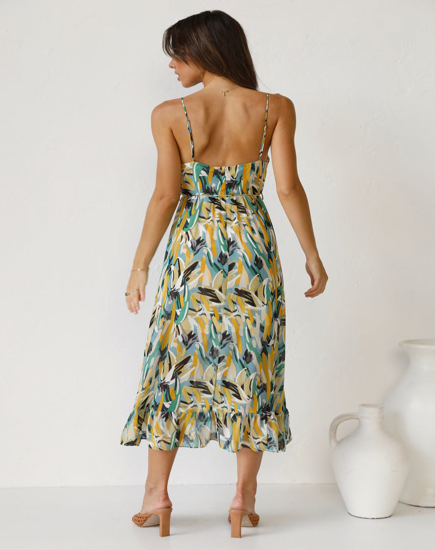 Robe d'été sans manches à imprimé doux