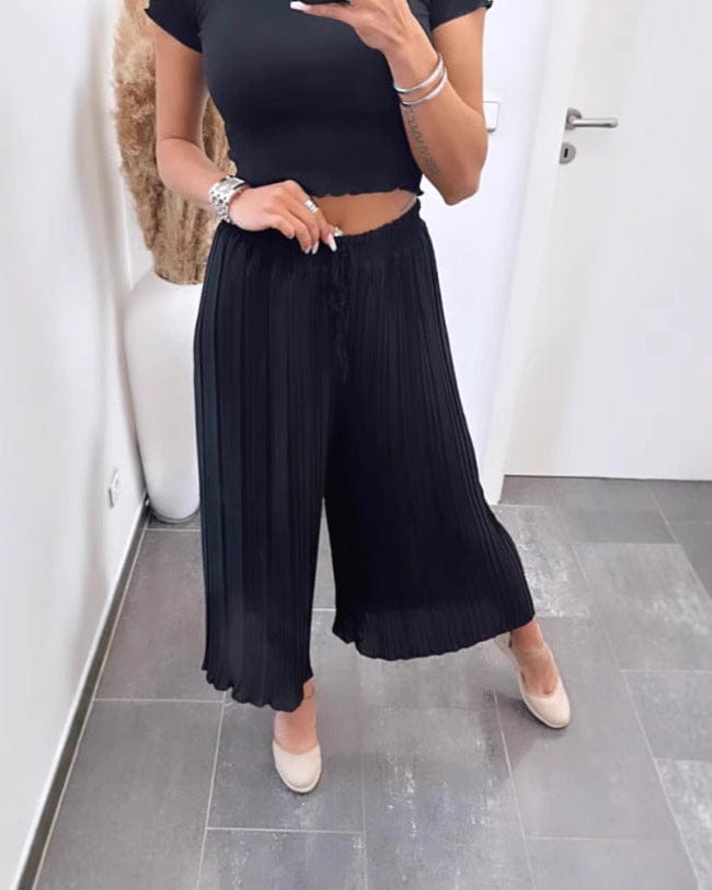 Pantalon décontracté taille haute