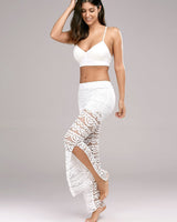 Pantalon d'été élégant en dentelle transparente