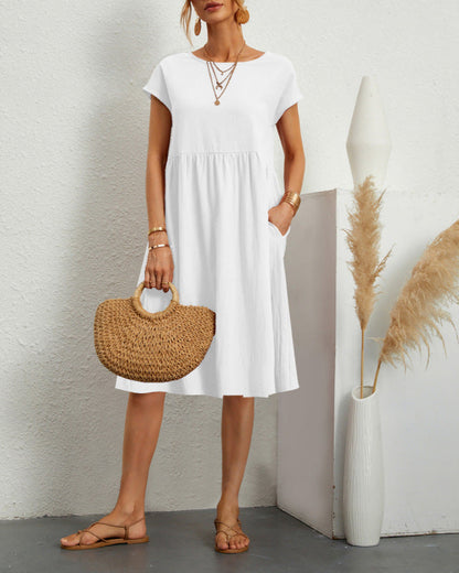 Robe en coton avec une jupe trapèze