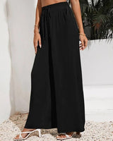 Pantalon large à cordon élastique