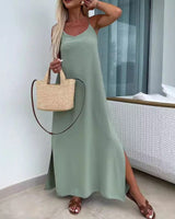 Robe à bretelles larges