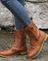 Bottes orthopédiques à bout rond et fermeture éclair latérale pour femmes