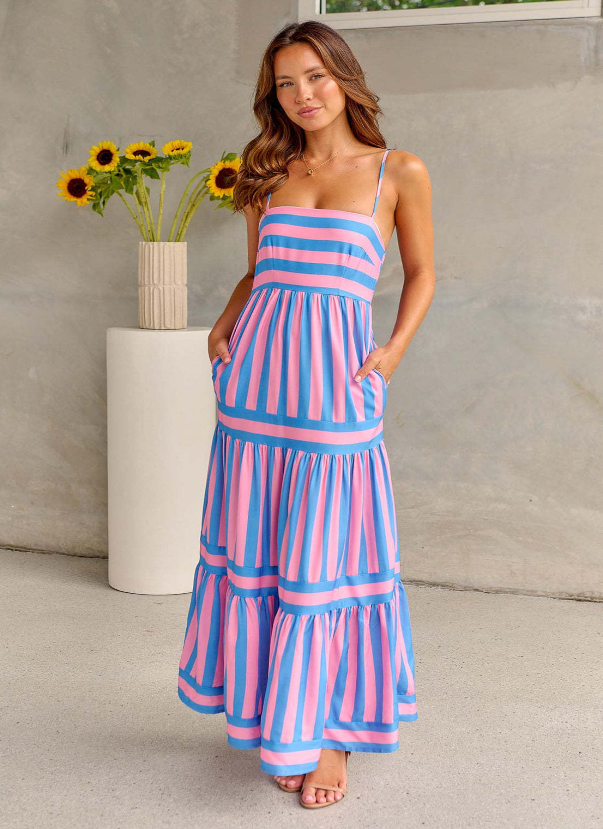 ROBE FLUIDE À RAYURES
