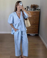 Ensemble pantalon à manches courtes