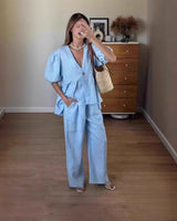 Ensemble pantalon à manches courtes