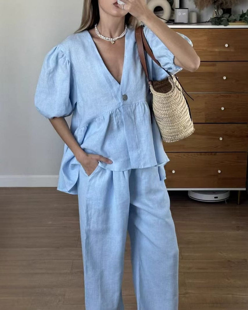 Ensemble pantalon à manches courtes