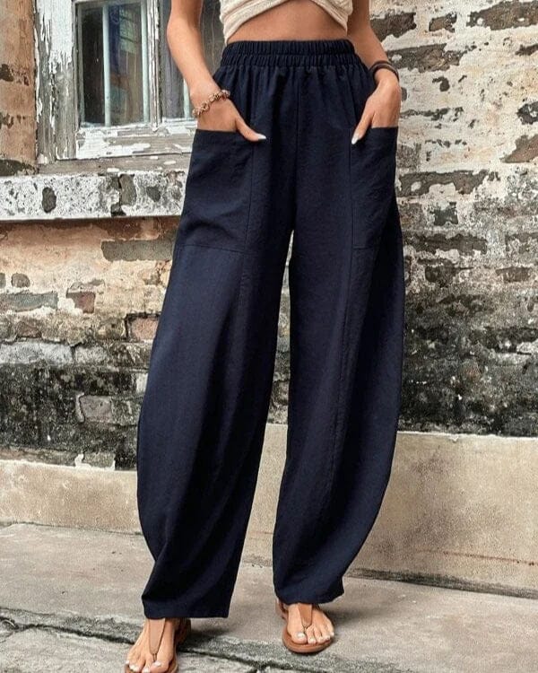 Pantalon décontracté élastique avec poches