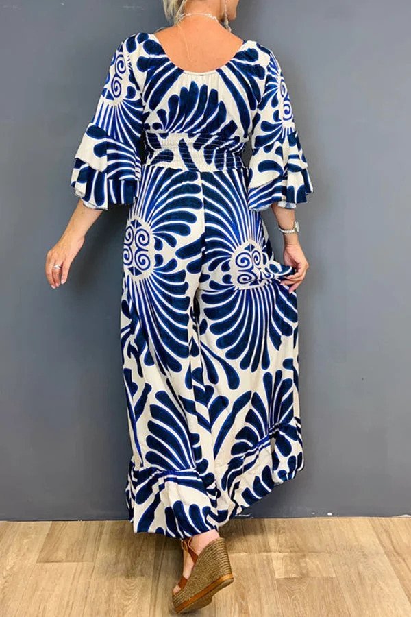 Combinaison taille haute avec col en V