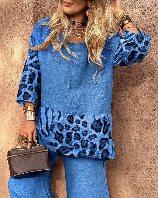 Ensemble en laine Leisure City Lady décontracté en coton et lin