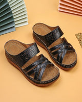 Sandale à plateforme compensée ajourée