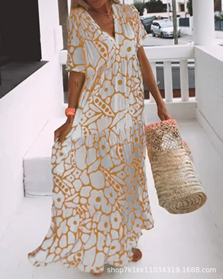 Robe ample à fleurs pour femme